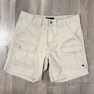 Men's Beige Cargo Shorts with Pockets